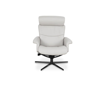Fauteuil inclinable et ottoman en cuir Leif