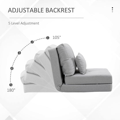 Fauteuil convertible rabattable et rembourré HOMCOM, canapé-lit de sol