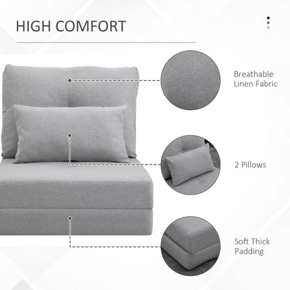 Fauteuil convertible rabattable et rembourré HOMCOM, canapé-lit de sol