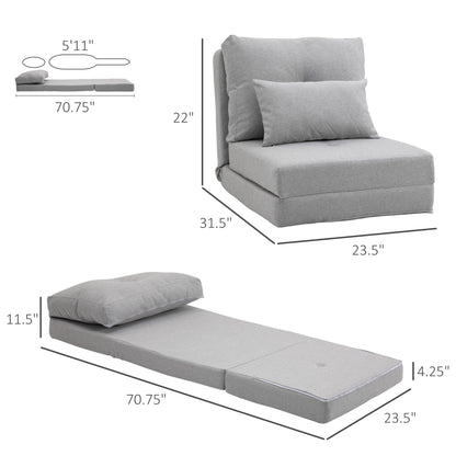 Fauteuil convertible rabattable et rembourré HOMCOM, canapé-lit de sol
