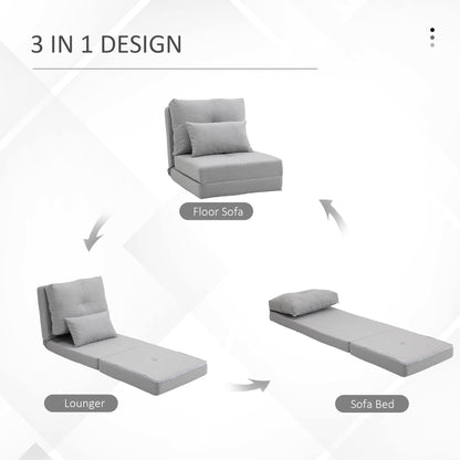 Fauteuil convertible rabattable et rembourré HOMCOM, canapé-lit de sol