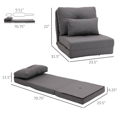 Fauteuil convertible rabattable et rembourré HOMCOM, canapé-lit de sol