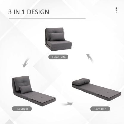 Fauteuil convertible rabattable et rembourré HOMCOM, canapé-lit de sol