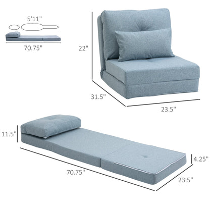 Fauteuil convertible rabattable et rembourré HOMCOM, canapé-lit de sol