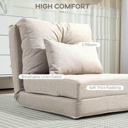 Fauteuil convertible rabattable et rembourré HOMCOM, canapé-lit de sol
