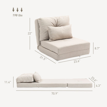 Fauteuil convertible rabattable et rembourré HOMCOM, canapé-lit de sol
