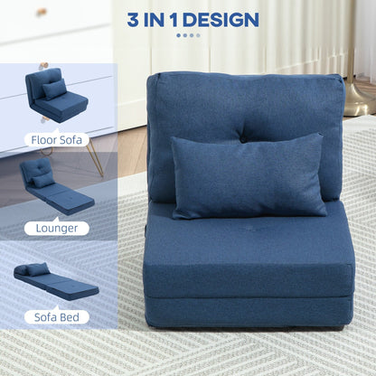 Fauteuil convertible rabattable et rembourré HOMCOM, canapé-lit de sol