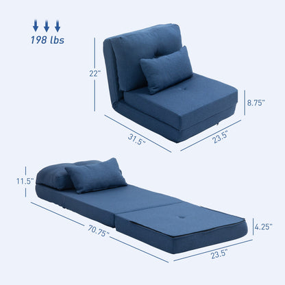 Fauteuil convertible rabattable et rembourré HOMCOM, canapé-lit de sol