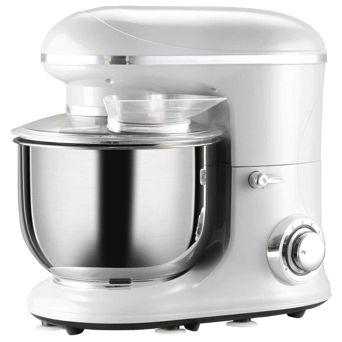 HOMCOM Stand Mixer with Splash Guard, Electric Hand Mixer Set with 6 qt. Large Mixing Bowl - 14.5 x 9 x 14.5
