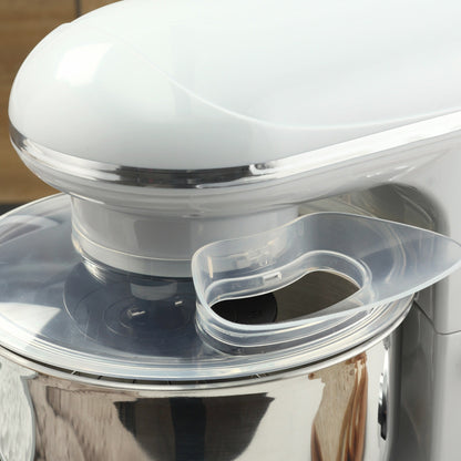 HOMCOM Stand Mixer with Splash Guard, Electric Hand Mixer Set with 6 qt. Large Mixing Bowl - 14.5 x 9 x 14.5