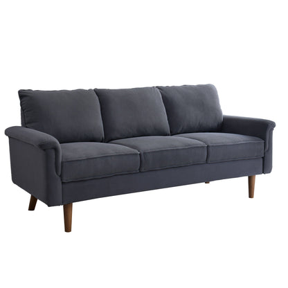 Canapé 3 places moderne en tissu polyester avec accoudoirs larges