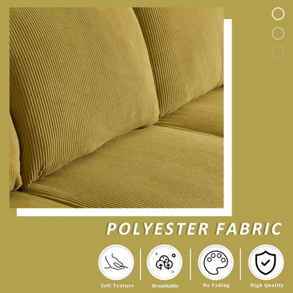 Canapé 3 places moderne en tissu polyester avec accoudoirs larges