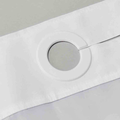 Rideau de douche gaufré 3 en 1 sans crochets avec fenêtre supérieure transparente, anneaux flexibles et doublure en tissu