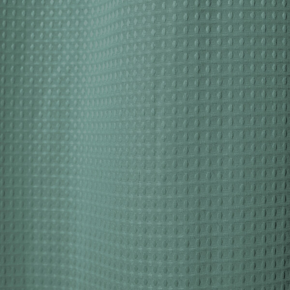 Rideau de douche gaufré 3 en 1 sans crochets avec fenêtre supérieure transparente, anneaux flexibles et doublure en tissu