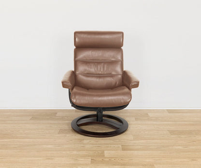Fauteuil inclinable et ottoman en cuir Oswin