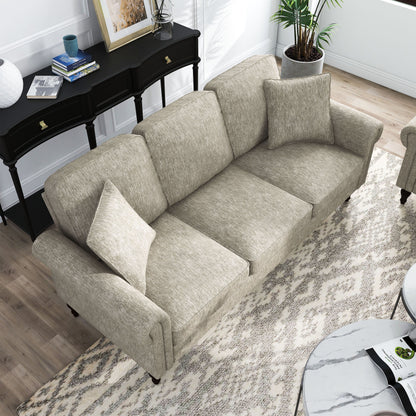 Canapé traditionnel Igny en chenille avec accoudoirs roulés et rembourré par Furniture of America
