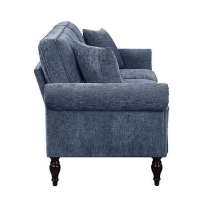 Canapé traditionnel Igny en chenille avec accoudoirs roulés et rembourré par Furniture of America