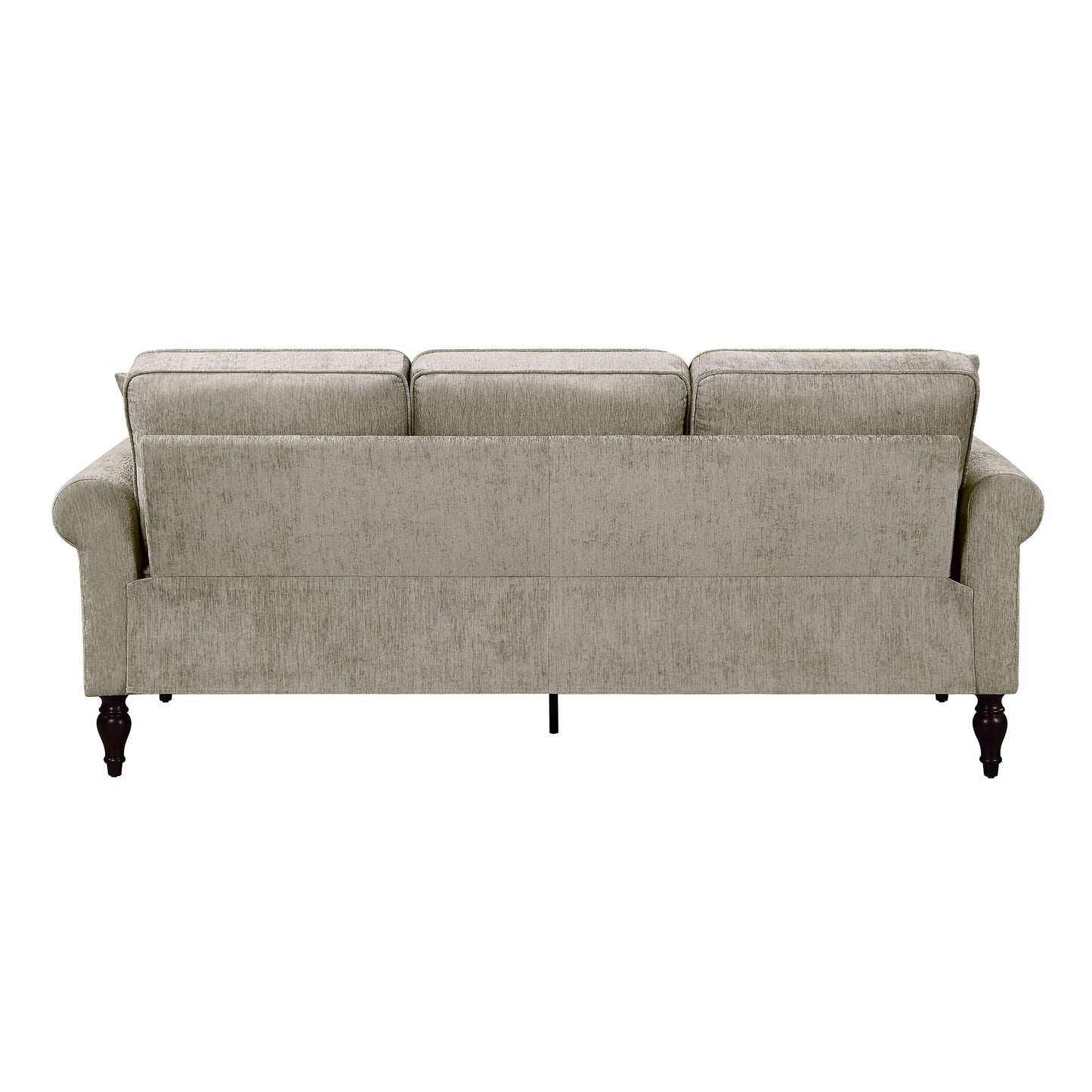 Canapé traditionnel Igny en chenille avec accoudoirs roulés et rembourré par Furniture of America