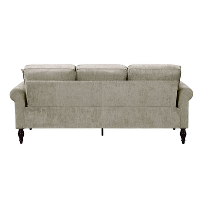 Canapé traditionnel Igny en chenille avec accoudoirs roulés et rembourré par Furniture of America