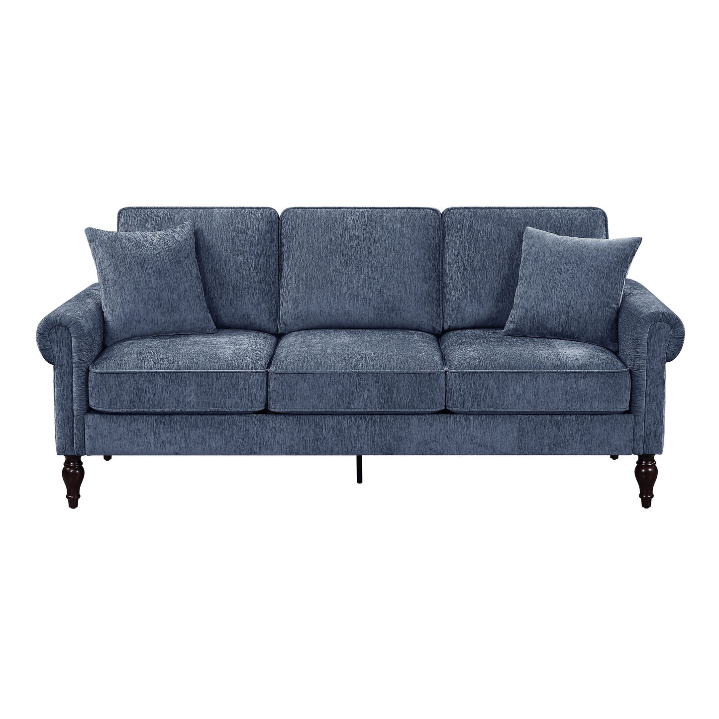 Canapé traditionnel Igny en chenille avec accoudoirs roulés et rembourré par Furniture of America