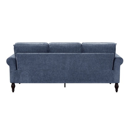 Canapé traditionnel Igny en chenille avec accoudoirs roulés et rembourré par Furniture of America