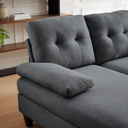 Canapé sectionnel 4 places en U Jarenie avec méridienne double pour salon