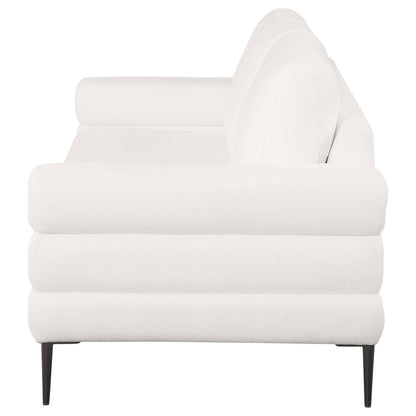 Canapé Jese, 83 pouces, tissu blanc ivoire, accoudoirs à rails de style moderne