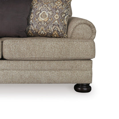 Canapé Kana, 5 coussins décoratifs, 254 cm, polyester marron classique