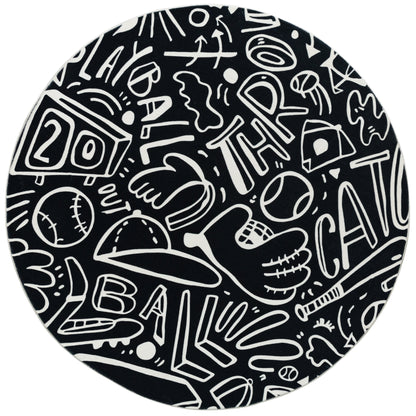Katie Merz SPORTSGLYPHS Baseball Area Rug