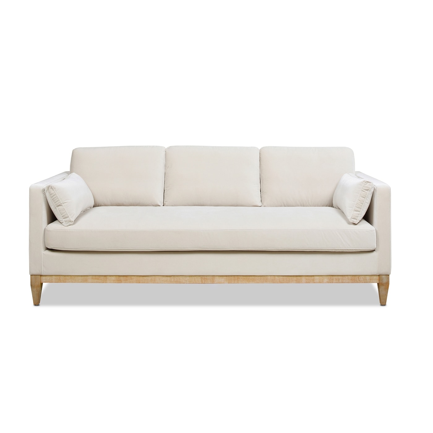 Canapé Knox 84 Modern Farmhouse en velours avec accoudoirs droits