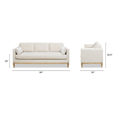 Canapé Knox 84 Modern Farmhouse en velours avec accoudoirs droits