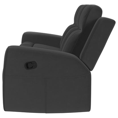 Canapé inclinable manuel Krio, 80 pouces, similicuir gris anthracite moderne