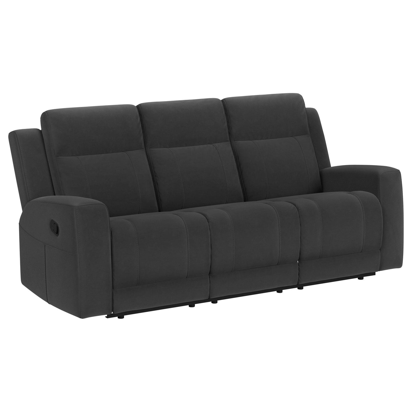 Canapé inclinable manuel Krio, 80 pouces, similicuir gris anthracite moderne