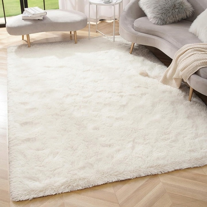 Soft Indoor Area Rug Modern Fluffy Home Carpet - 4' x 5.3'