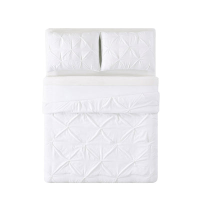 My World Pinch Pleat Solid 3-piece Duvet Set