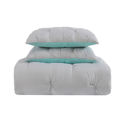My World Pinch Pleat Solid 3-piece Duvet Set