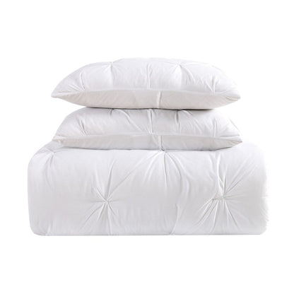 My World Pinch Pleat Solid 3-piece Duvet Set