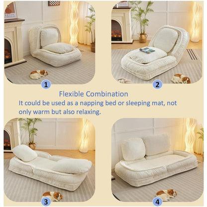 Canapé paresseux, 5 positions réglables, assis, couché, plié, convient pour une chambre ou un salon