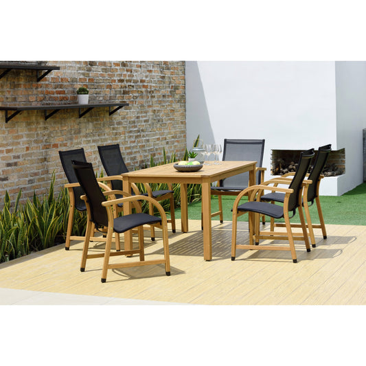 Ensemble de salle à manger d'extérieur en bois LifestyleGarden 7 pièces (finition teck)