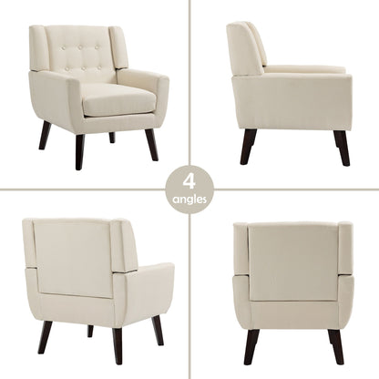 Cotton/ Linen Look Fabric Modern Accent Chair Armchair