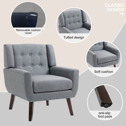Cotton/ Linen Look Fabric Modern Accent Chair Armchair