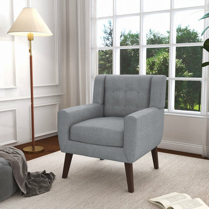Cotton/ Linen Look Fabric Modern Accent Chair Armchair