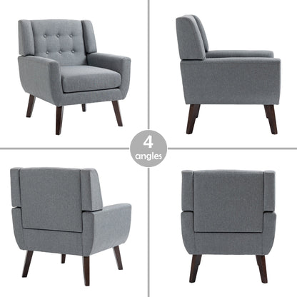 Cotton/ Linen Look Fabric Modern Accent Chair Armchair