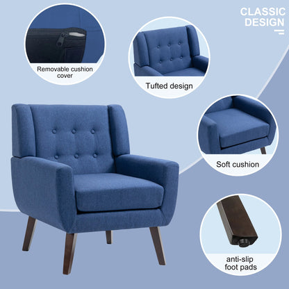 Cotton/ Linen Look Fabric Modern Accent Chair Armchair