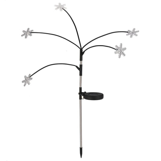 Low Voltage Solar Powered Integrated LED Snowflake Pathway Light (Set of 8)