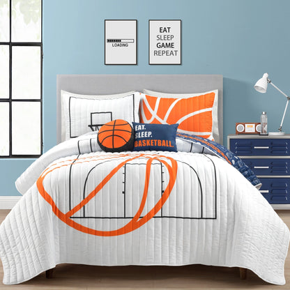 Lush Decor Basketball Game Quilt Set