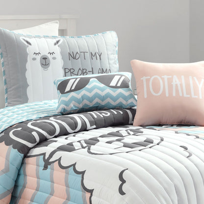 Lush Decor Cool as Llama Reversible Quilt Set