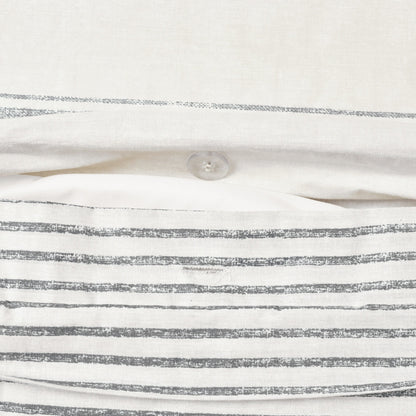 Lush Decor Farmhouse Stripe 3 Piece Duvet Cover Set