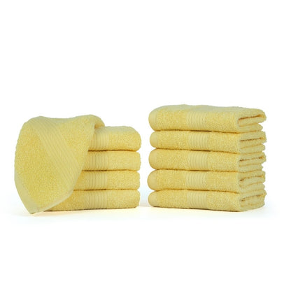 Luxurious Cotton 600GSM Soft Wash Cloths 12X12 Inch by Ample Decor - 10 Pcs