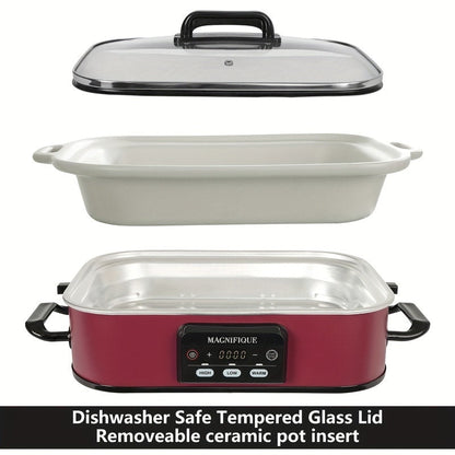 MAGNIFIQUE Programmable Slow Cooker with Non-Stick Pot